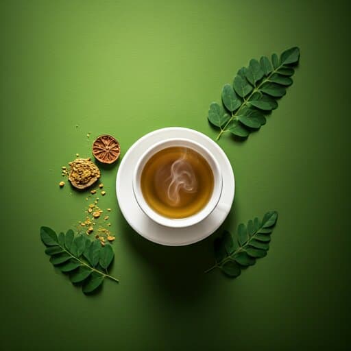 A warm herbal tea blended with Ganoderma extract
